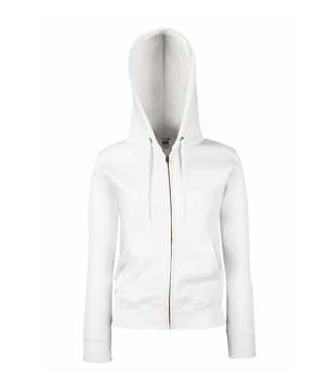 FELPA CAPPUCCIO ZIP DONNA PREMIUM ( FRUIT OF THE LOOM ) bianco